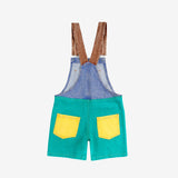 [Pre-Order] Bobo Choses :: Smiling Color Block Denim Dungaree