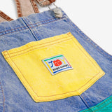 [Pre-Order] Bobo Choses :: Smiling Color Block Denim Dungaree