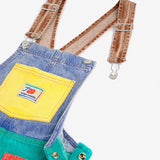 [Pre-Order] Bobo Choses :: Smiling Color Block Denim Dungaree