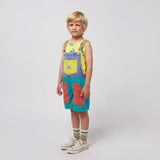 [Pre-Order] Bobo Choses :: Smiling Color Block Denim Dungaree