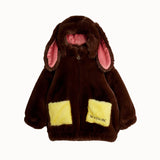 [Pre-Order] Mini Rodini - Rabbit Ear Faux Fur Jacket Brown