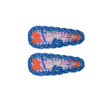 [Pre-Order] Kidsagogo :: Crochet Trim Hair Clip Vite Fiorita Camelia Blue