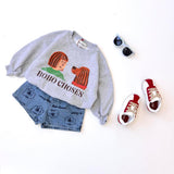 Bobo Choses -  Pickles The Dog All Over Denim Short Baby