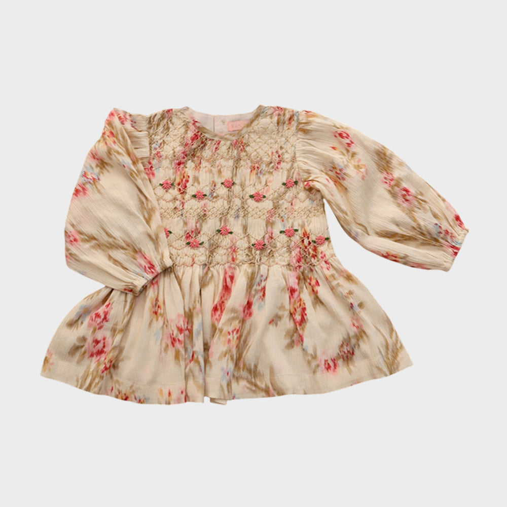 BONJOUR DIARY   Handsmocks blouse Pink vichy main image 1
