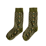 Bonjour Diary :: Dots/Flowers Socks Khaki