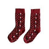 Bonjour Diary - Dots/Flowers Socks Red