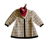 Bonjour Diary :: Dress Coat & Scarf Tapestry Kaki Stripe Print