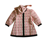 Bonjour Diary :: Dress Coat With Scarf Tapestry Pink Stripe Print