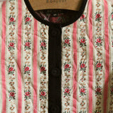 Bonjour Diary :: Dress Coat With Scarf Tapestry Pink Stripe Print