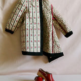 Bonjour Diary :: Dress Coat & Scarf Tapestry Kaki Stripe Print