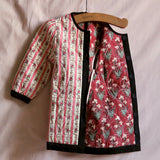 Bonjour Diary :: Dress Coat With Scarf Tapestry Pink Stripe Print