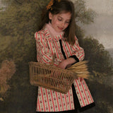 Bonjour Diary :: Dress Coat With Scarf Tapestry Pink Stripe Print