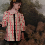 Bonjour Diary :: Dress Coat With Scarf Tapestry Pink Stripe Print