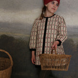 Bonjour Diary :: Dress Coat & Scarf Tapestry Kaki Stripe Print