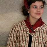 Bonjour Diary :: Dress Coat & Scarf Tapestry Kaki Stripe Print