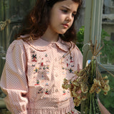 Bonjour Diary :: Embroidered Shirt Pink Dot Print