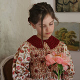 Bonjour Diary :: Handsmock Blouse With Removable Crochet Collar Aline Print