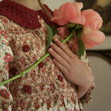 Bonjour Diary :: Handsmock Blouse With Removable Crochet Collar Aline Print