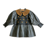 Bonjour Diary :: Handsmock Blouse With Removable Crochet Collar Provencal Print