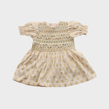 Bonjour Diary :: Smocks Blouse Short Sleeves Flowers Lurex Ecru Chanderi