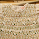 Bonjour Diary :: Smocks Blouse Short Sleeves Flowers Lurex Ecru Chanderi