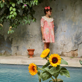 Bonjour Diary :: Tunique With Embroidered Collar With Hair Clips Marguerite Print