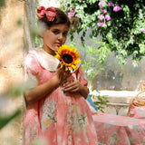 Bonjour Diary :: Tunique With Embroidered Collar With Hair Clips Marguerite Print
