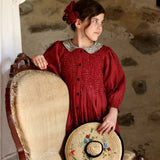Bonjour Diary :: Tunique With Hair Clip Red Wine Dot Print