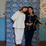 Bonjour Diary - Blouse With Embroidered Collar Ivory Corduroy