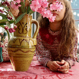 Bonjour Diary - Handsmock Blouse With Collar Flowers Field Print