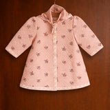 Bonjour Diary - Reversible Dress Coat With Triangle Scarf Coat Pink Garden Flowers Print