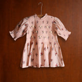 Bonjour Diary - Handsmocks Blouse Pink Garden Flowers Print