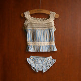 Bonjour Diary - Top & Panty Set Blue Transat Stripe