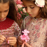 Bonjour Diary - Handsmock Dress With Crochet Collar Vence Print