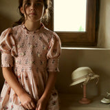 Bonjour Diary - Handsmocks Blouse Pink Garden Flowers Print