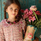 Bonjour Diary - Long Dress With Embroidered Collar Flowers Field Print