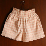 Bonjour Diary - Embroidered Short & Top Set Pink Vichy