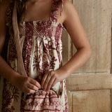 Bonjour Diary - Skirt Dress With Triangle Scarf Bird Print