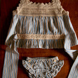 Bonjour Diary - Top & Panty Set Blue Transat Stripe