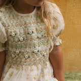 Bonjour Diary :: Smocks Blouse Short Sleeves Flowers Lurex Ecru Chanderi