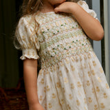 Bonjour Diary :: Smocks Blouse Short Sleeves Flowers Lurex Ecru Chanderi