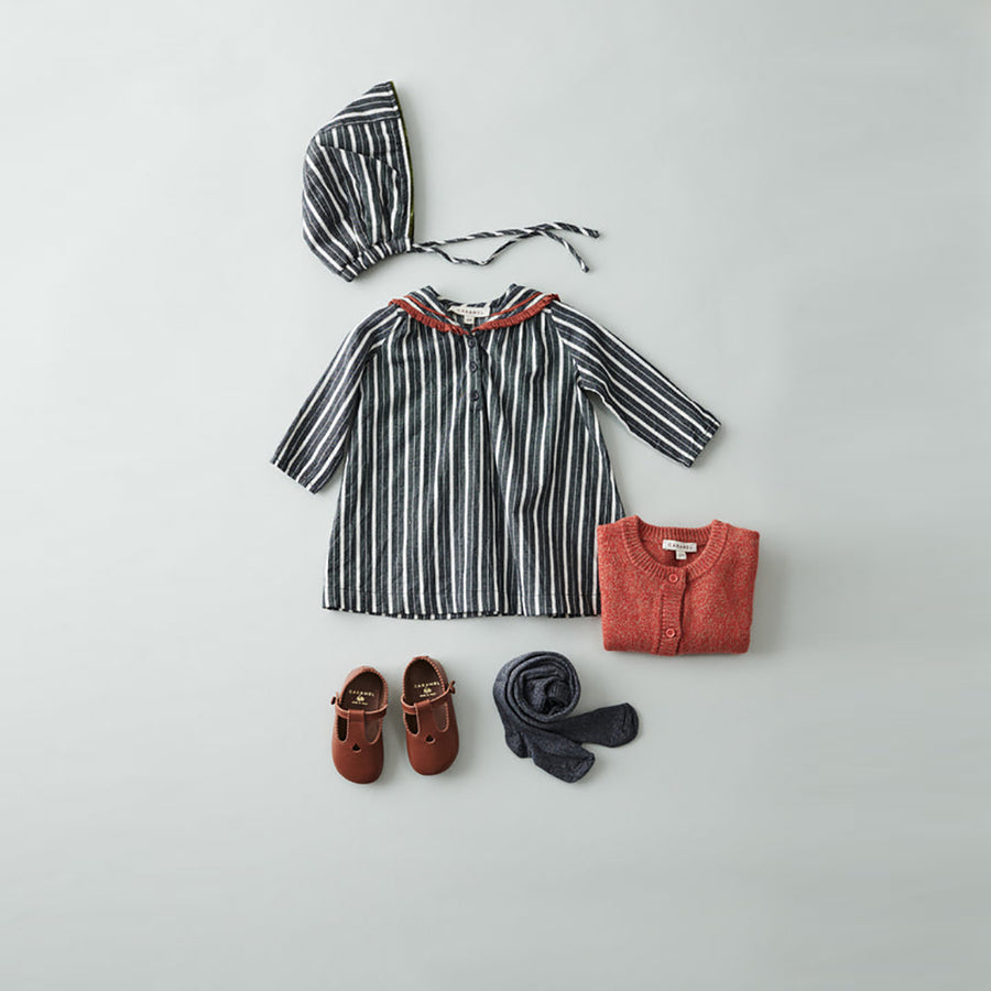 Caramel :: Laila Baby Dress Grey Stripe