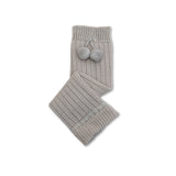 Collegien :: Eleonore Ribbed Merino Wool Legwarmers With Pompoms 105