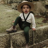 Silly Silas :: Footed (유발) Cotton Tights Dark Forest Green