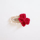 Crochet By M :: Handmade Crochet Hair Clip Red Medium Bow