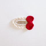 Crochet By M :: Handmade Crochet Hair Clip Red Small Bow
