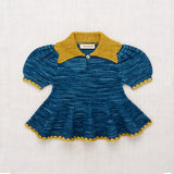 Misha And Puff :: Crochet Trim Puff Top Ocean Space Dye