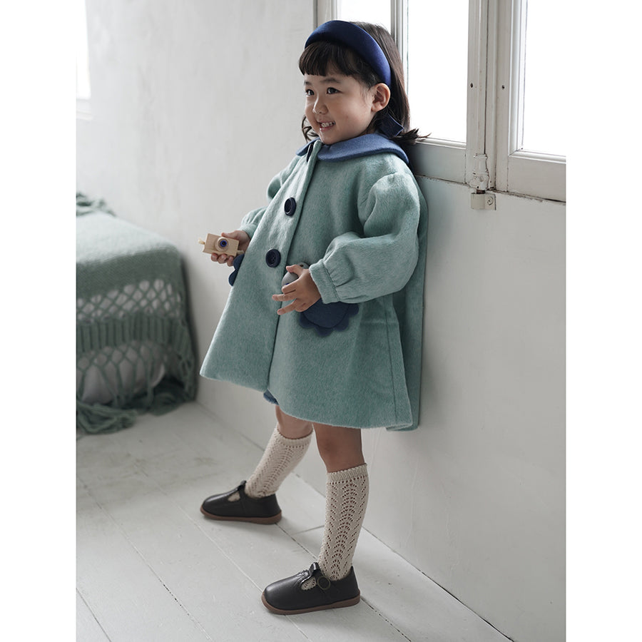 [Pre-Order] Mes Kids Des Fleurs :: Lantern Sleeve Overcoat Mint