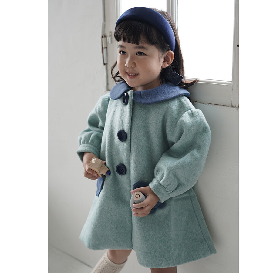 [Pre-Order] Mes Kids Des Fleurs :: Lantern Sleeve Overcoat Mint