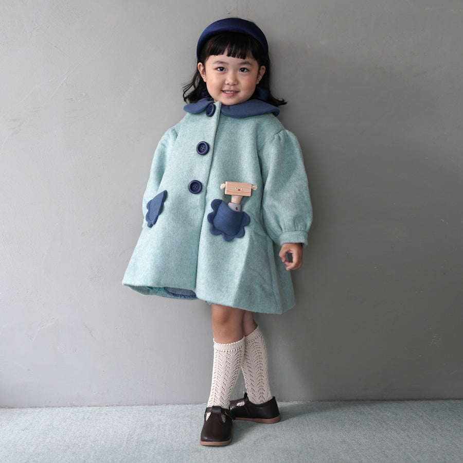 [Pre-Order] Mes Kids Des Fleurs :: Lantern Sleeve Overcoat Mint